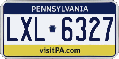 PA license plate LXL6327