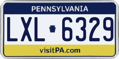 PA license plate LXL6329