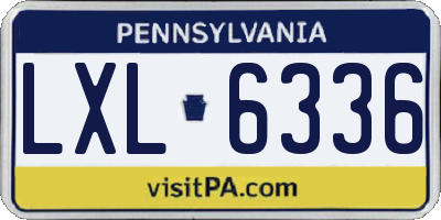 PA license plate LXL6336