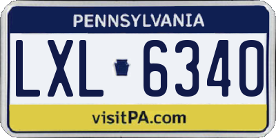 PA license plate LXL6340
