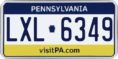 PA license plate LXL6349