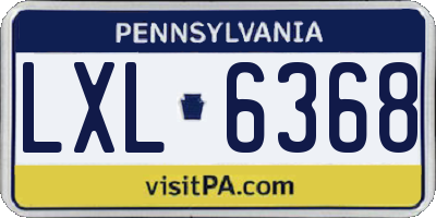 PA license plate LXL6368