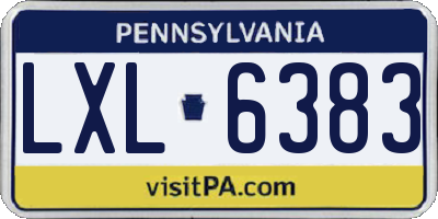 PA license plate LXL6383