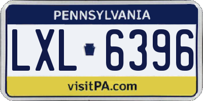 PA license plate LXL6396