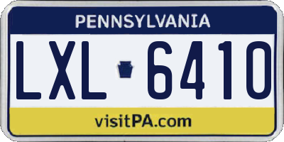PA license plate LXL6410