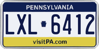 PA license plate LXL6412