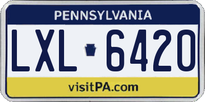 PA license plate LXL6420