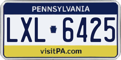 PA license plate LXL6425