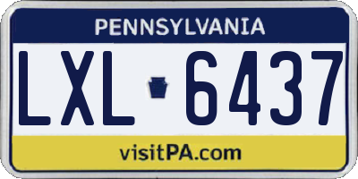 PA license plate LXL6437