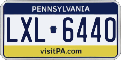 PA license plate LXL6440