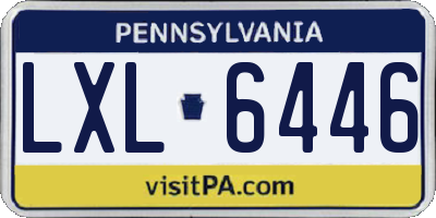 PA license plate LXL6446