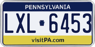 PA license plate LXL6453