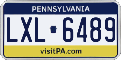PA license plate LXL6489