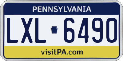 PA license plate LXL6490