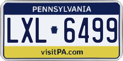 PA license plate LXL6499