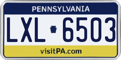 PA license plate LXL6503