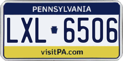 PA license plate LXL6506