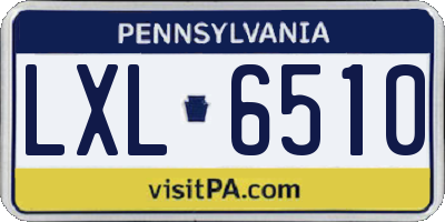 PA license plate LXL6510