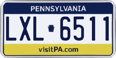 PA license plate LXL6511