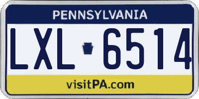 PA license plate LXL6514