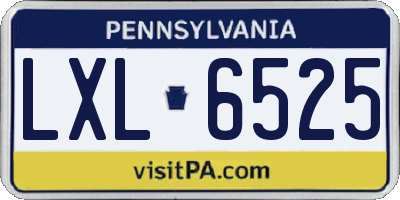 PA license plate LXL6525