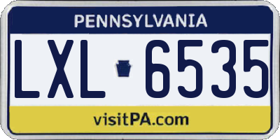 PA license plate LXL6535