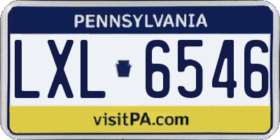 PA license plate LXL6546