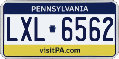 PA license plate LXL6562