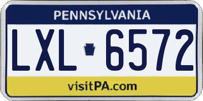 PA license plate LXL6572