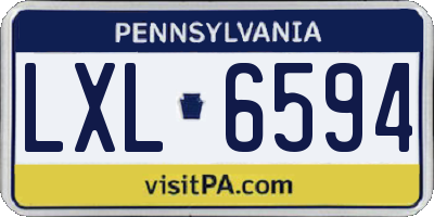 PA license plate LXL6594