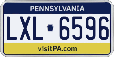 PA license plate LXL6596