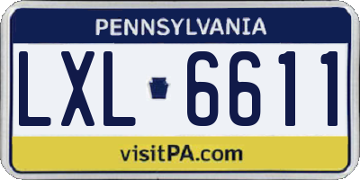 PA license plate LXL6611