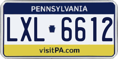 PA license plate LXL6612