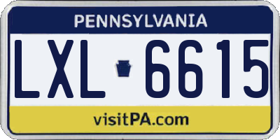 PA license plate LXL6615
