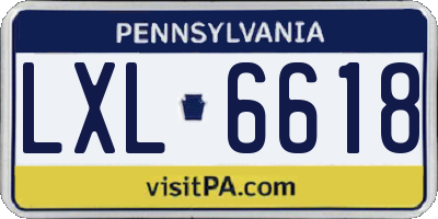 PA license plate LXL6618