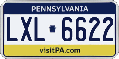 PA license plate LXL6622