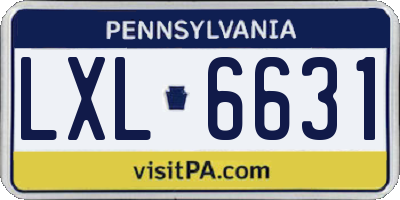 PA license plate LXL6631