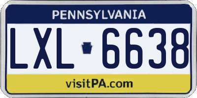 PA license plate LXL6638