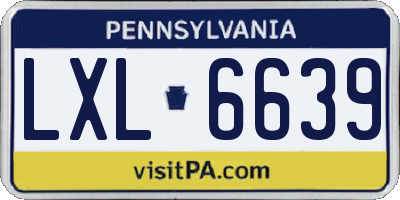 PA license plate LXL6639