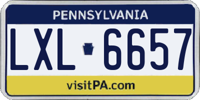 PA license plate LXL6657