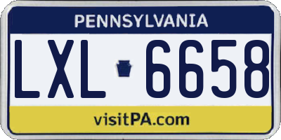 PA license plate LXL6658