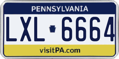 PA license plate LXL6664
