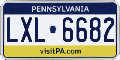 PA license plate LXL6682