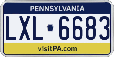 PA license plate LXL6683