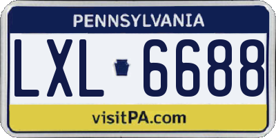PA license plate LXL6688