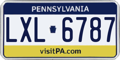 PA license plate LXL6787