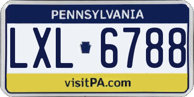 PA license plate LXL6788