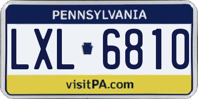 PA license plate LXL6810