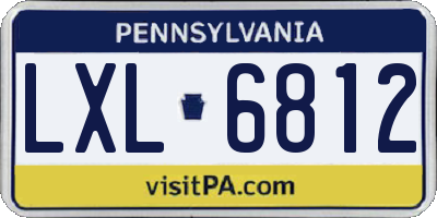 PA license plate LXL6812