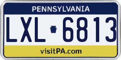 PA license plate LXL6813